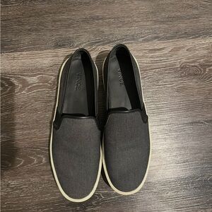 Vince Black Slip-On Flats with Cream Sole